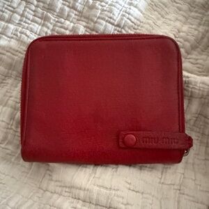 Miu Miu Scarlet Leather Accessory wallet excellent used condition RARE!